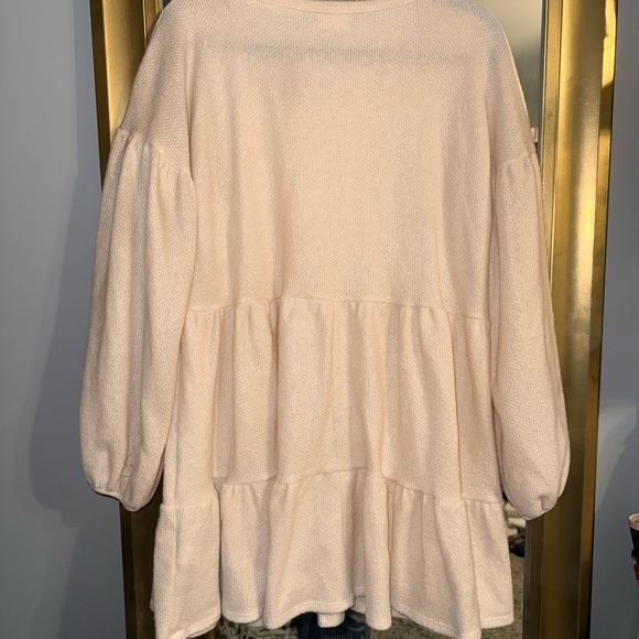 Peach Love California Cream Textured Knit Babydoll Dress - Picture 4 of 4